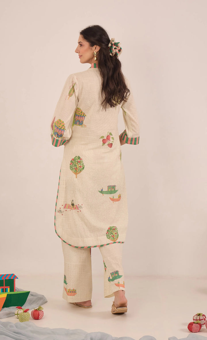 Gulposh: Cotton V-Neck Coord Set