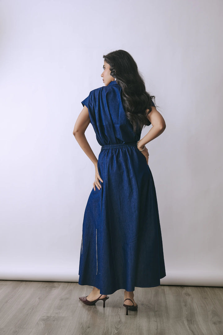 Chain Denim Circular Skirt Set