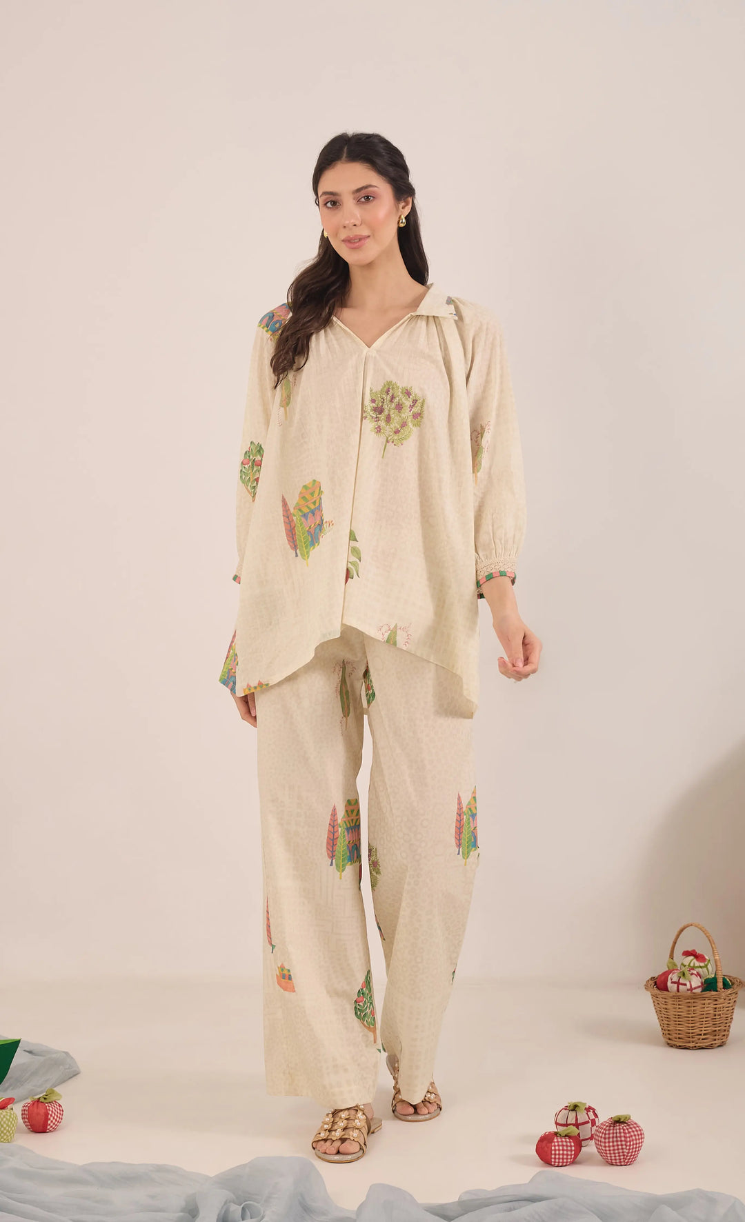 Gulposh: Cotton Raglan Sleeve Coord Set