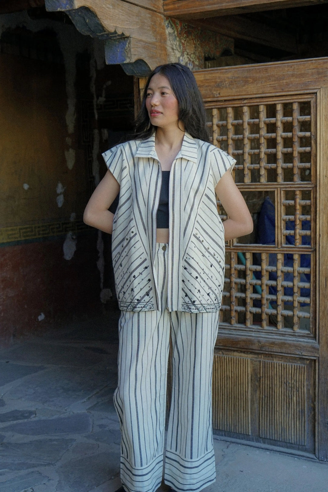 Nubra Zip Vest – Stripe