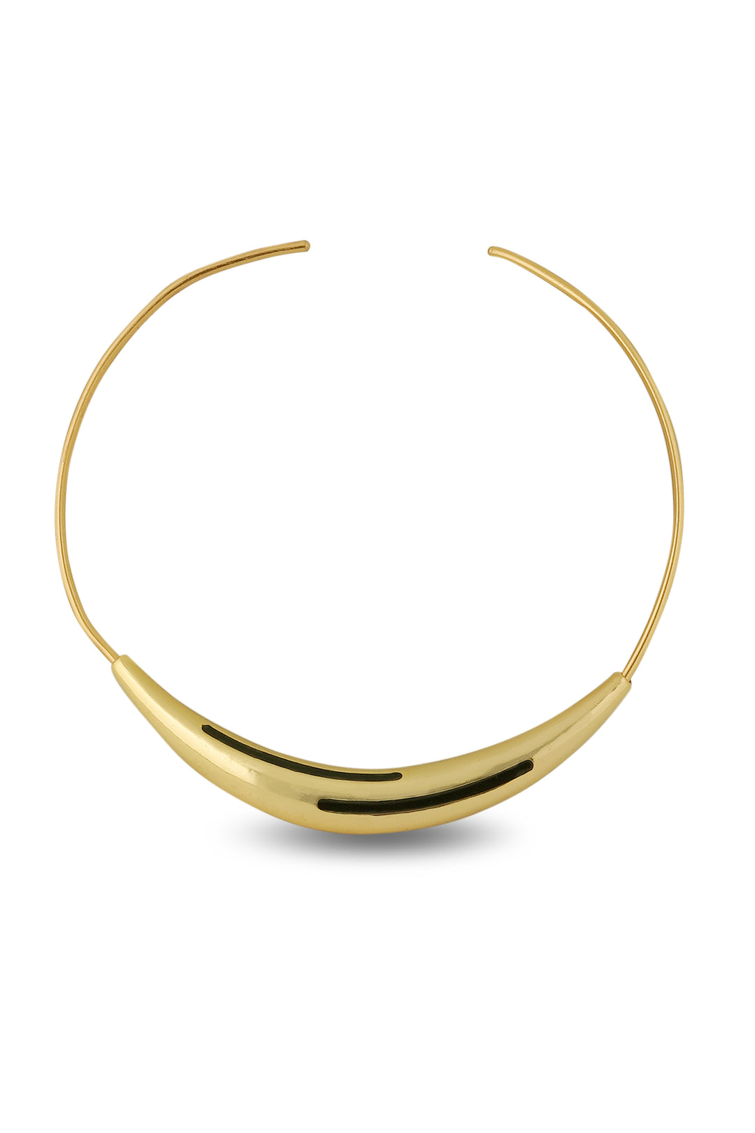 Aurelia Black Enamel Gold Neckpiece