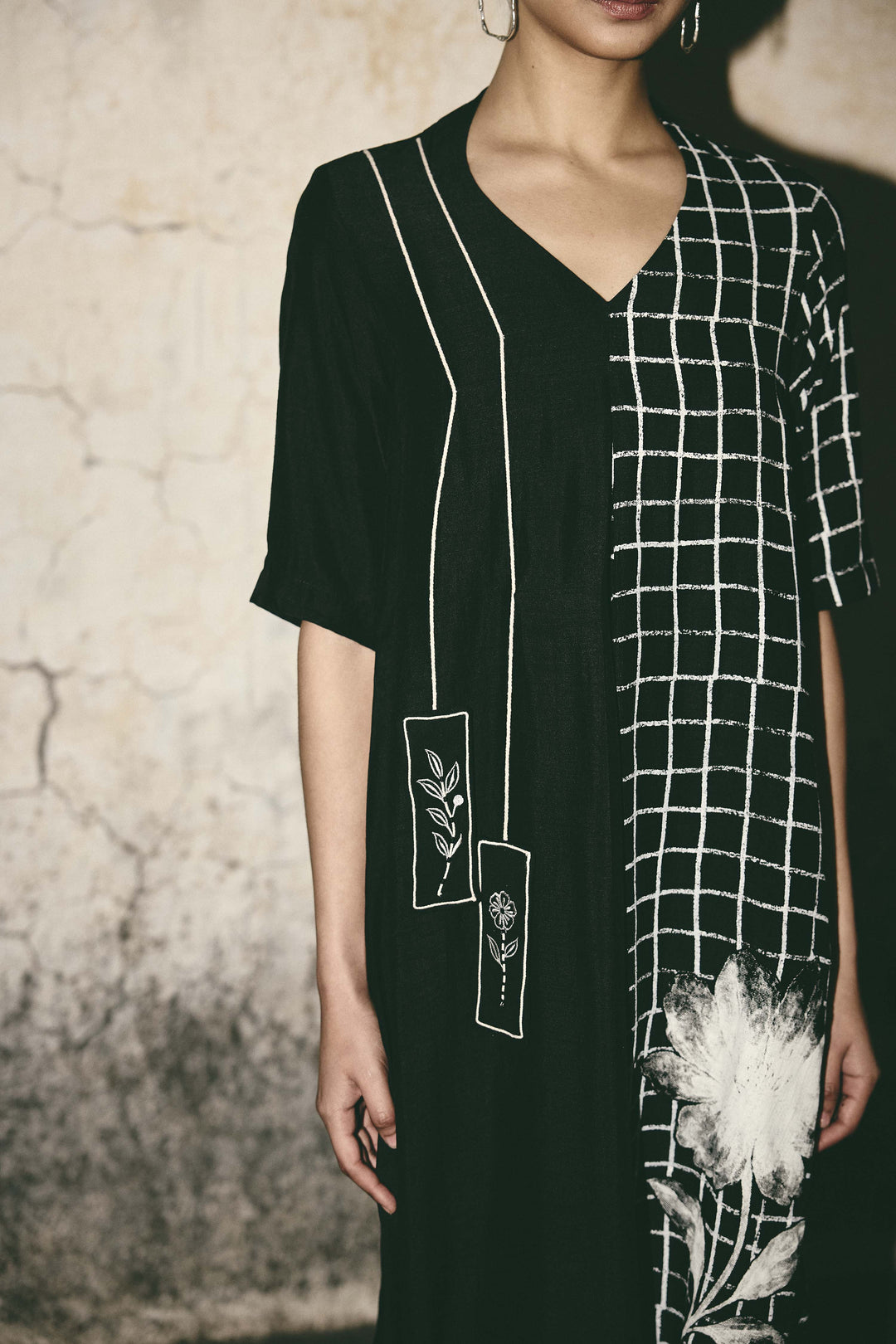 Grid bloom kaftan