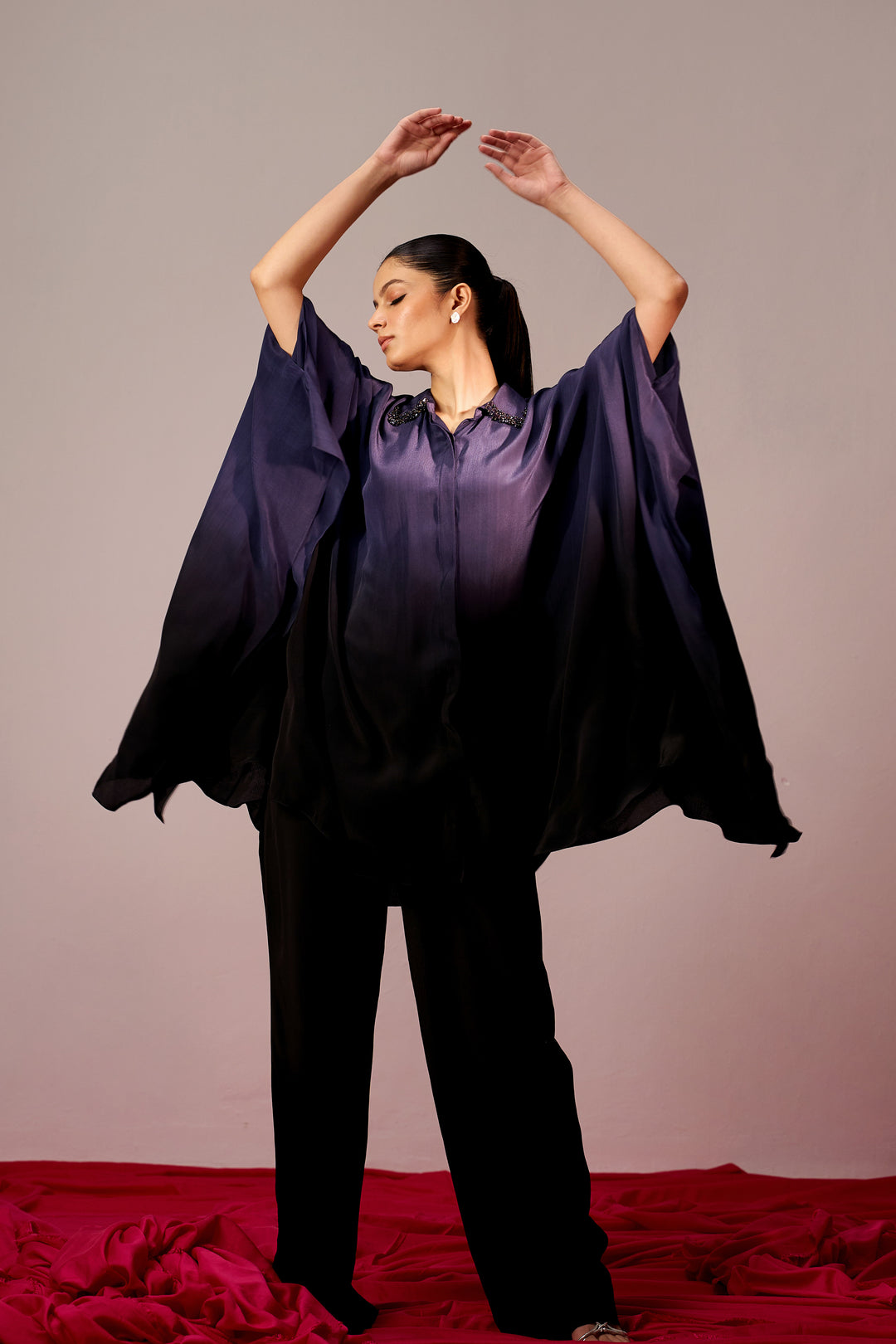 Kaftan Style Coord Set - Ash