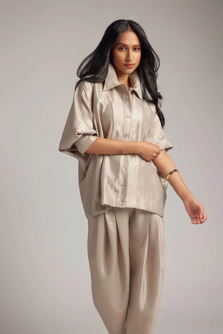 Silver Jacket Shirt & Jogger Pant