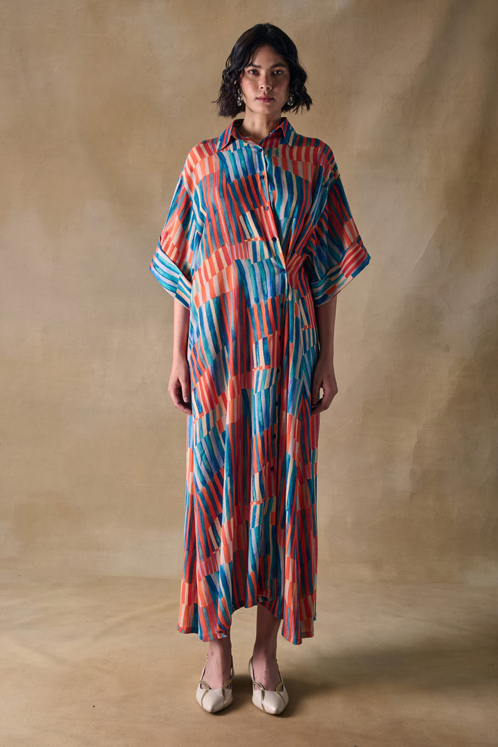 Asilah Stripe Asymmetrical Dress