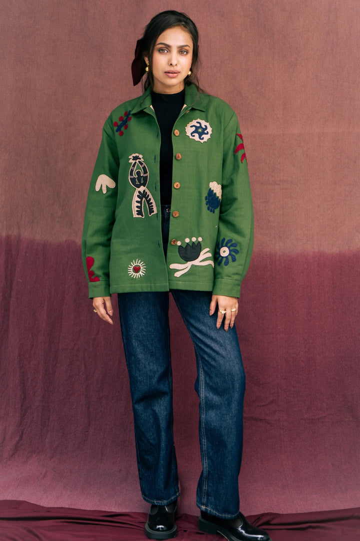 Zuri Handloom Appliqué Jacket