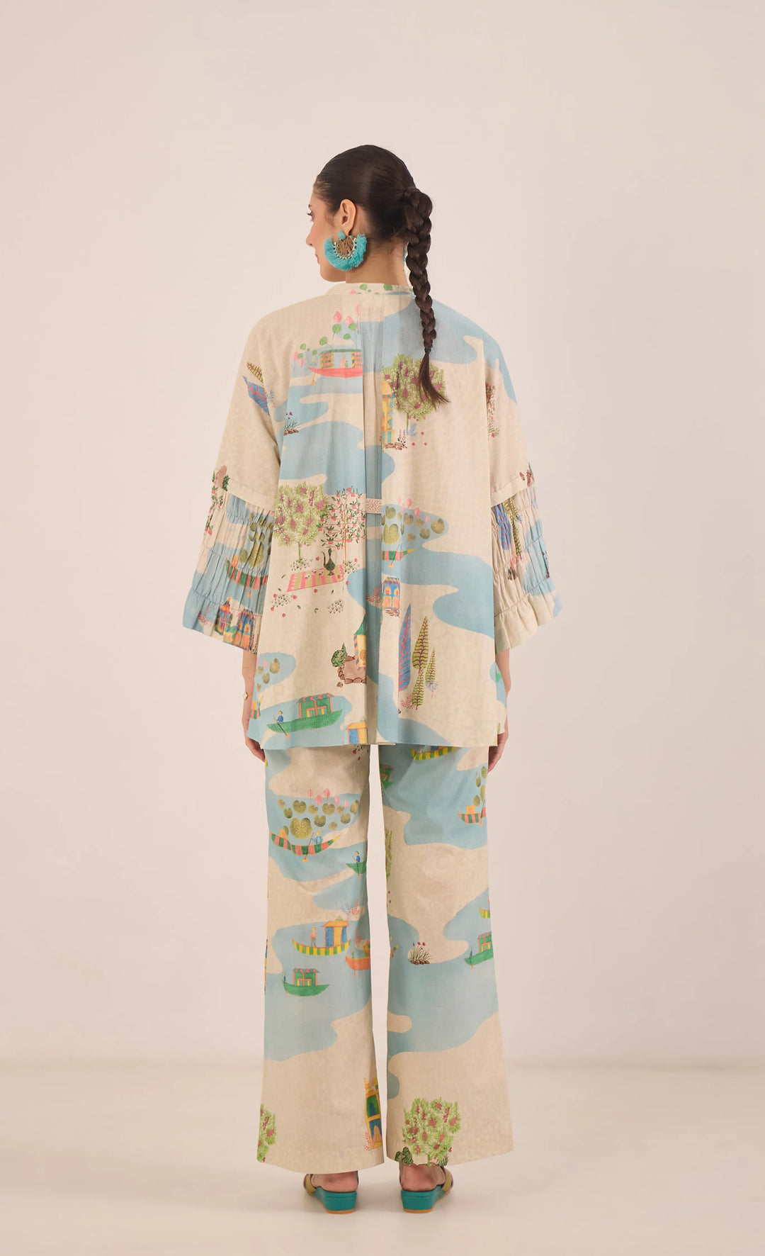 Safar: Namah Top With Wide Leg Pants Coord Set