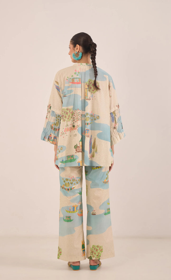 Safar: Namah Top With Wide Leg Pants Coord Set