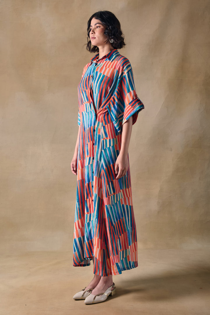 Asilah Stripe Asymmetrical Dress