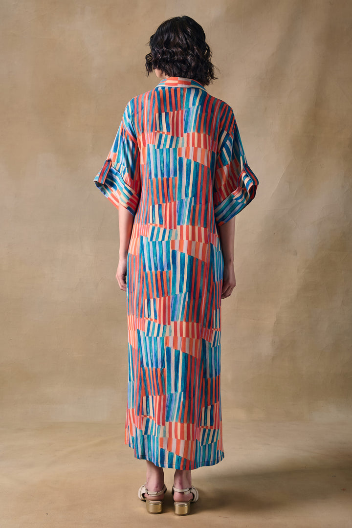 Asilah Stripe Asymmetrical Dress