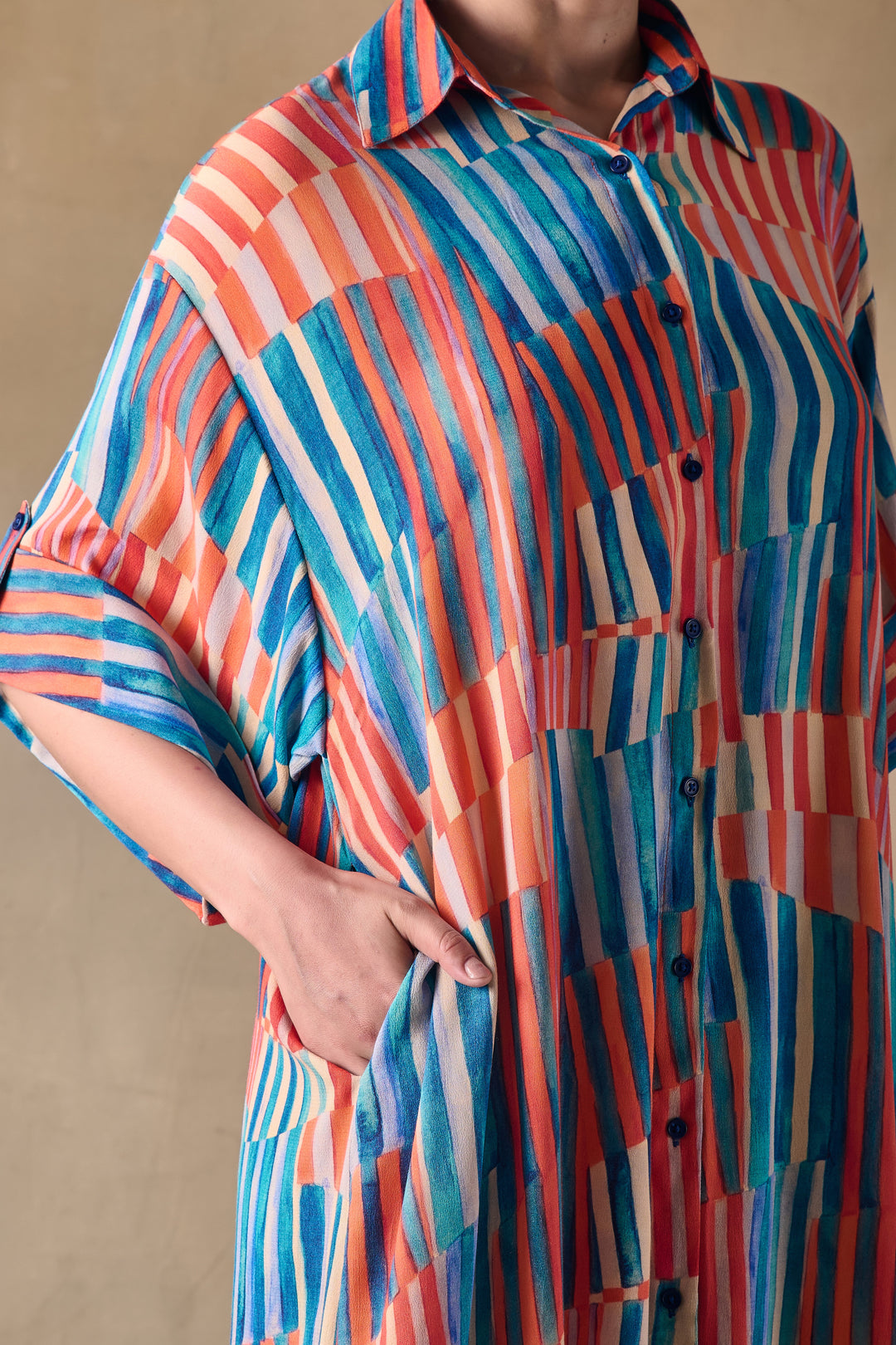 Asilah Stripe Asymmetrical Dress