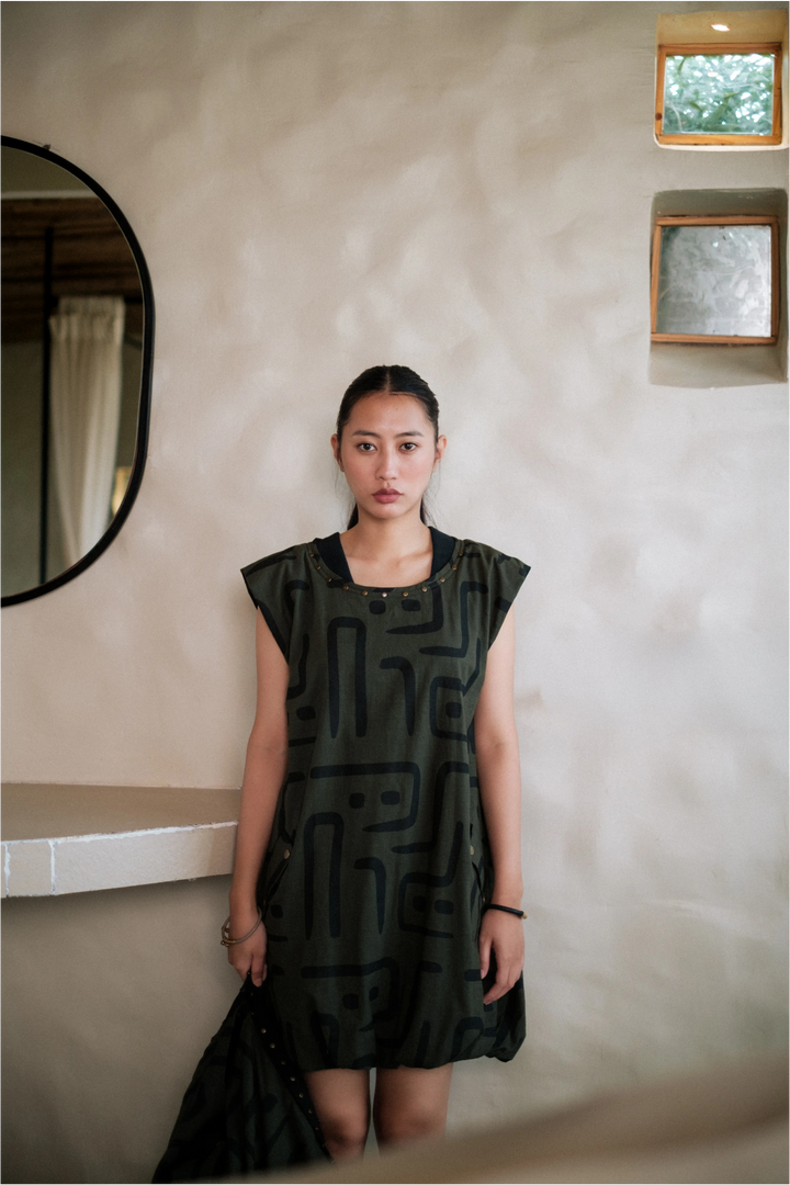 Nara gather dress - Green