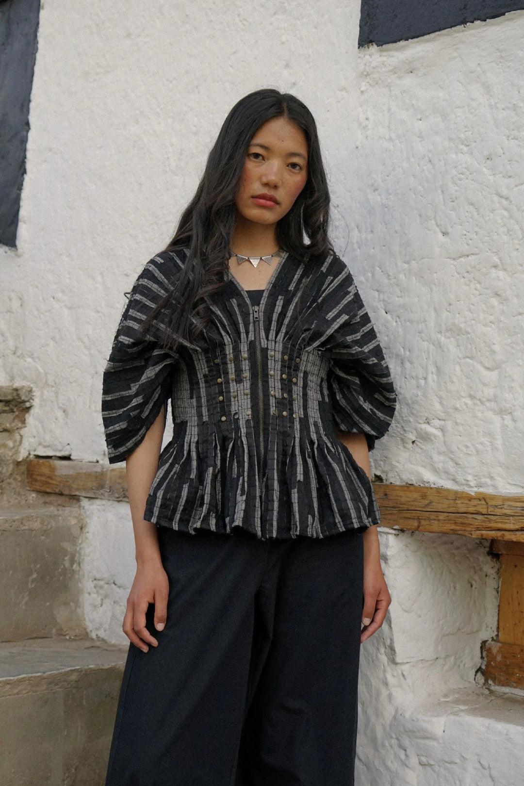 Pangong Textured Jacket – Noir