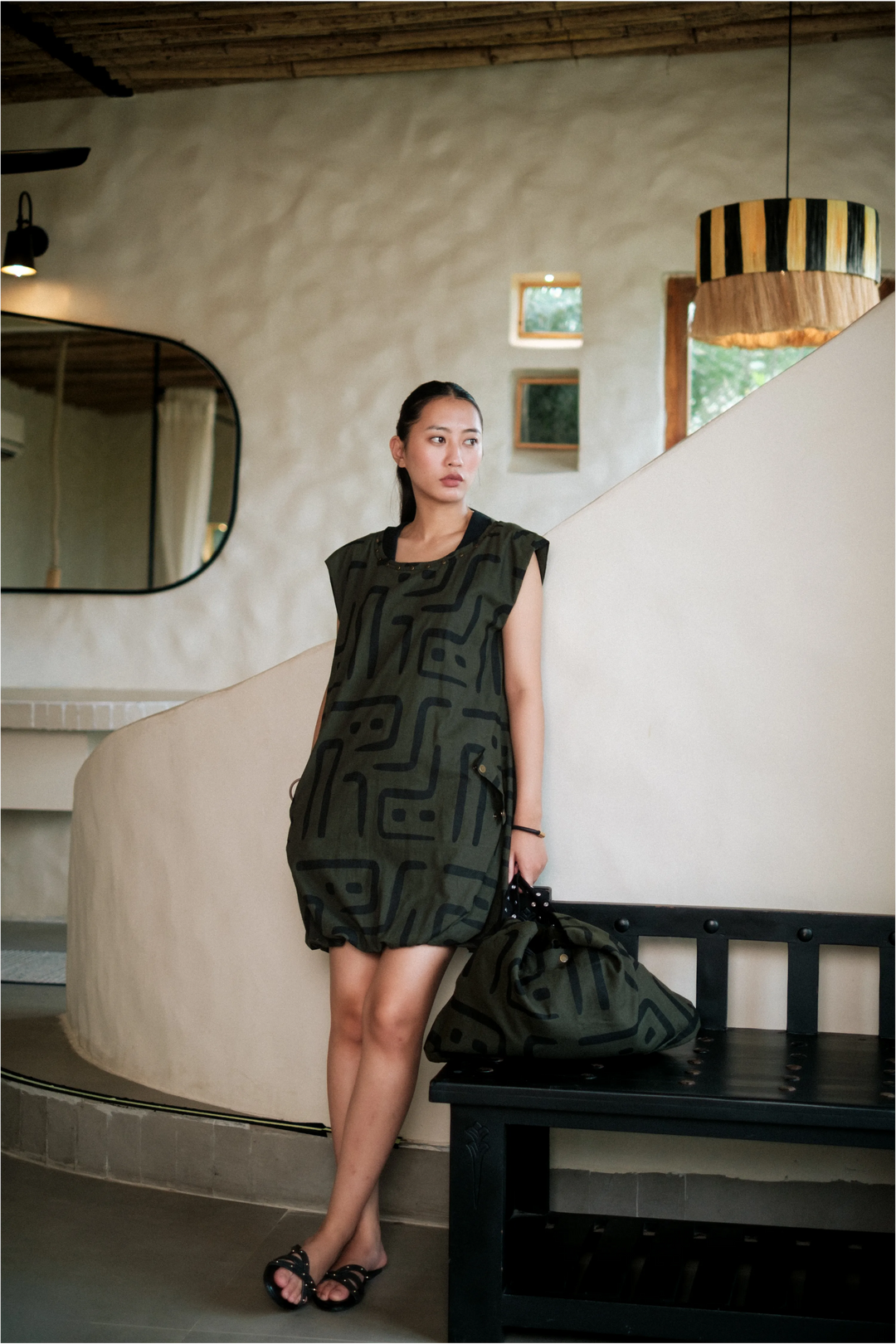 Nara gather dress - Green