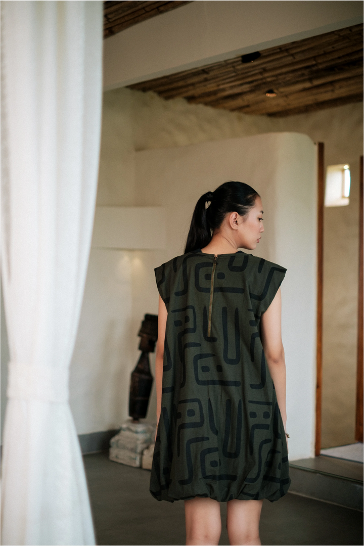 Nara gather dress - Green