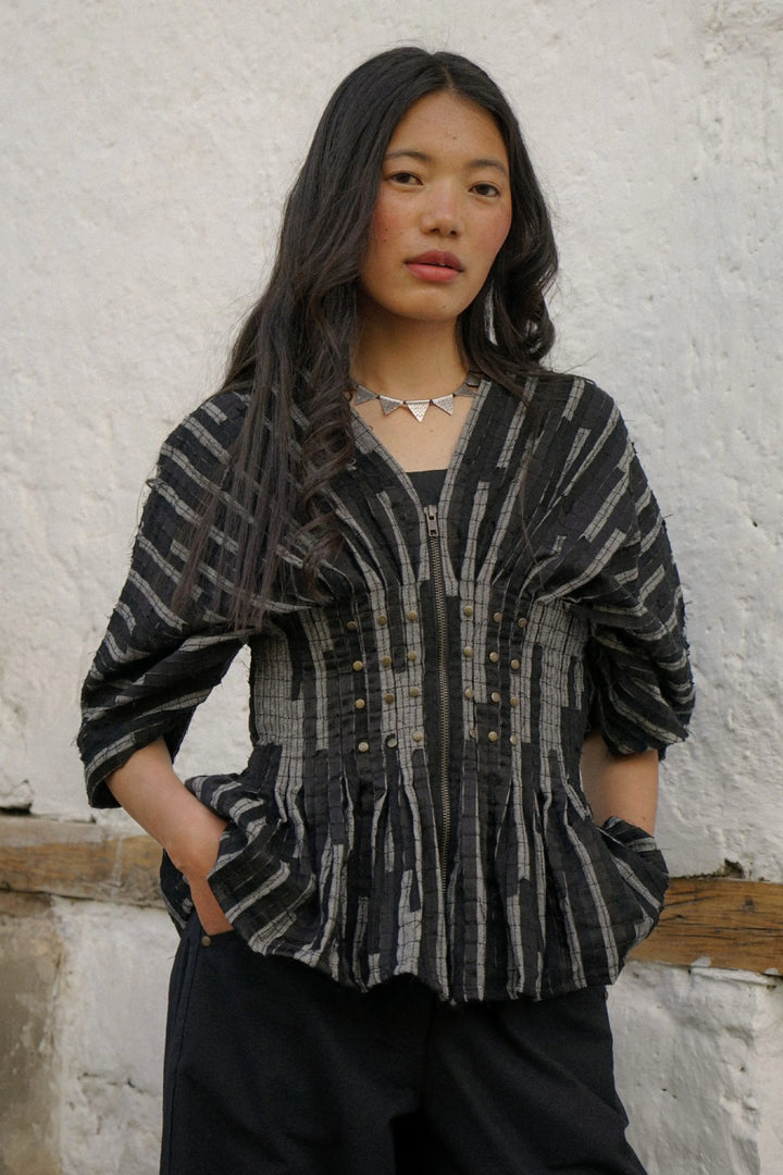 Pangong Textured Jacket – Noir