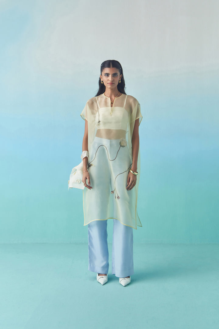 cocoon sheer overlay-Butter yellow