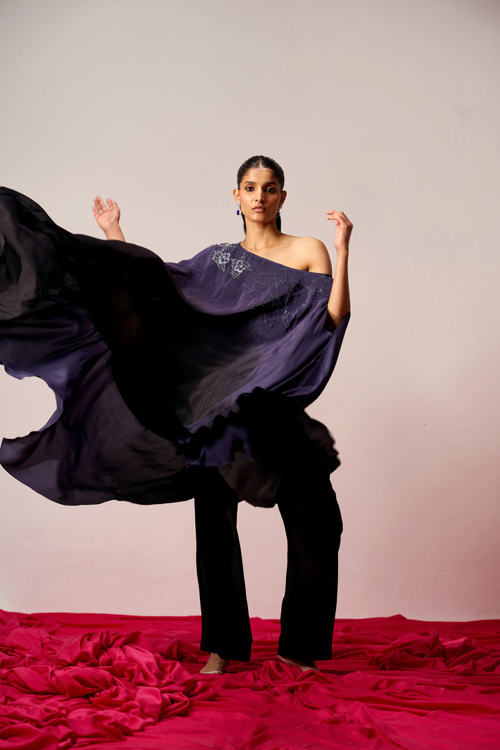 One Shoulder Kaftan Coord Set - Ash