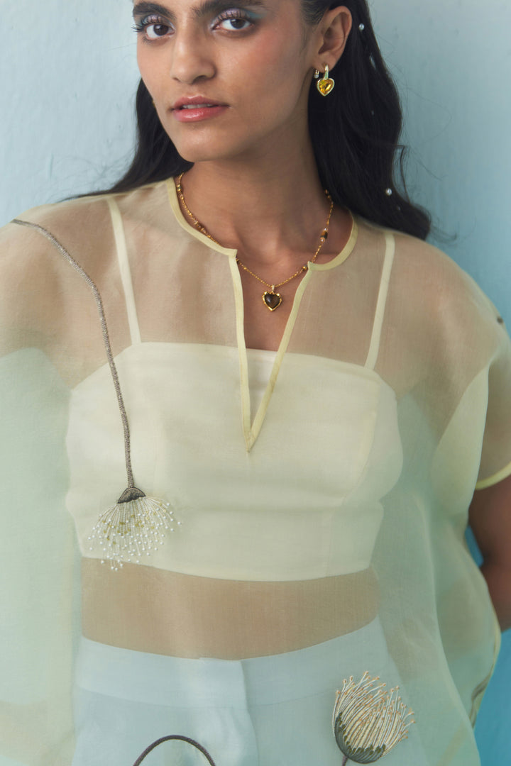 cocoon sheer overlay-Butter yellow