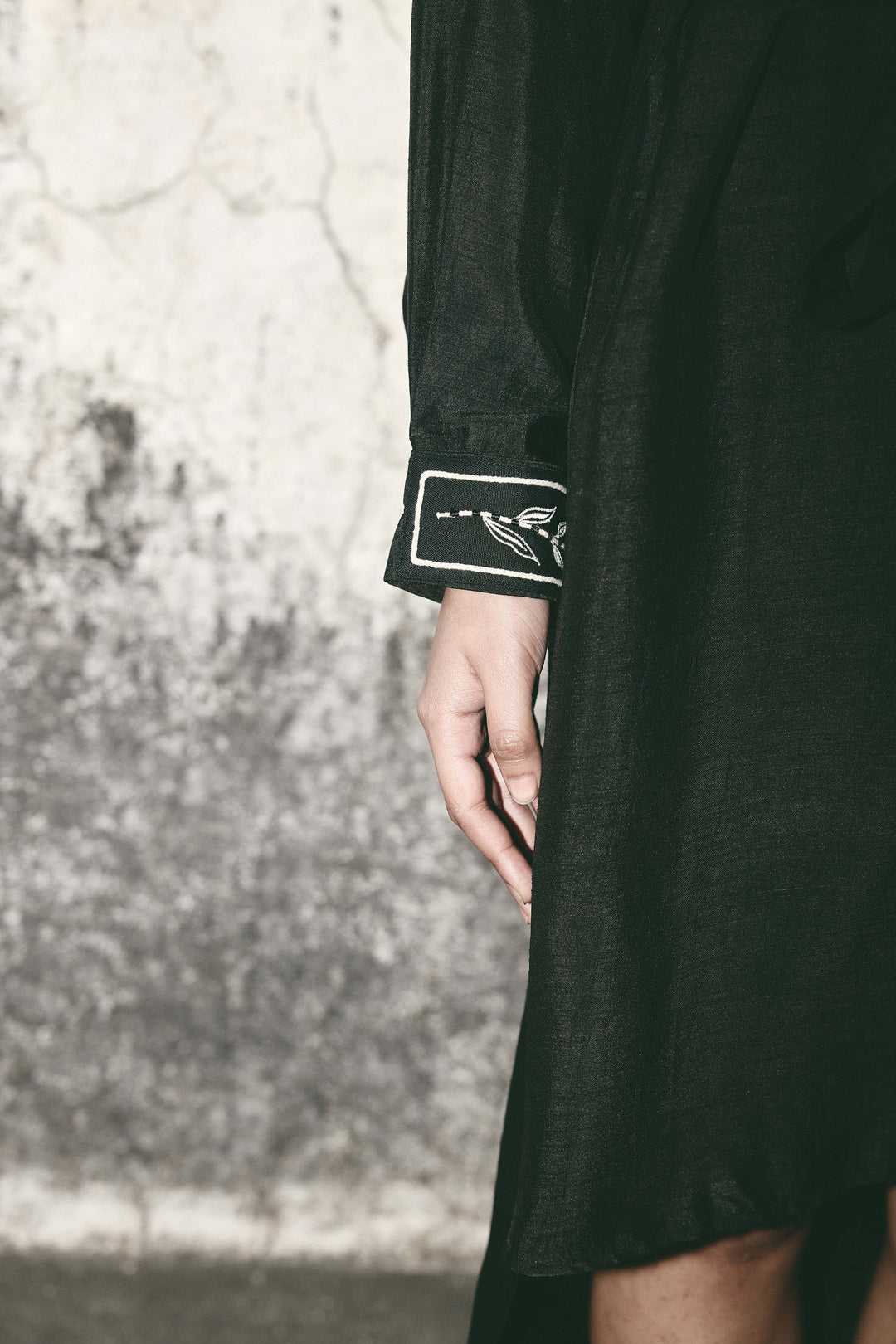 Black canvas shirt dress