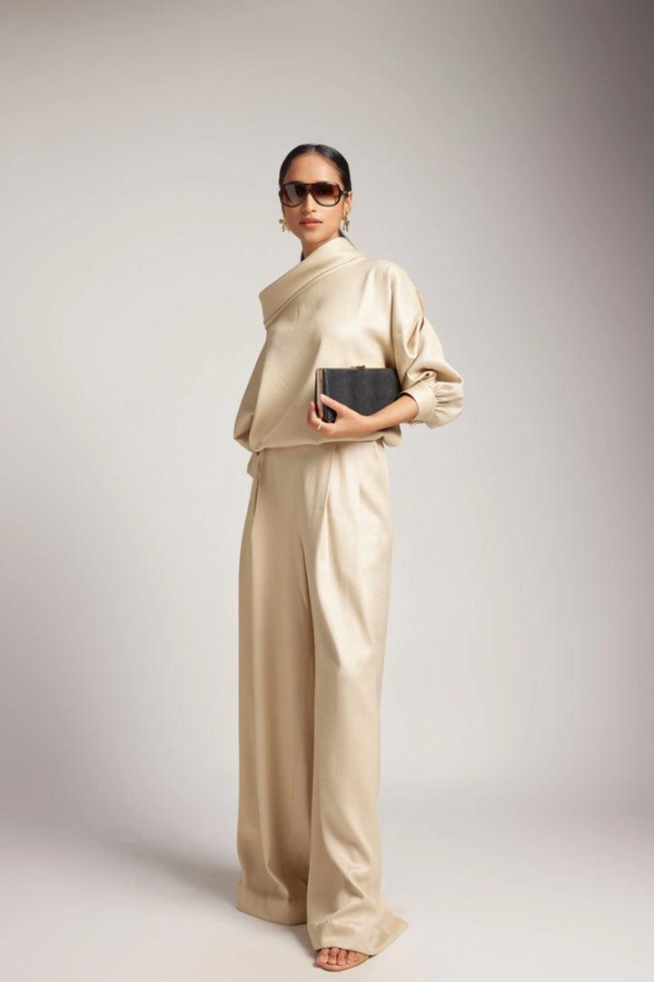 Gold Cowl Top & Jogger Pant