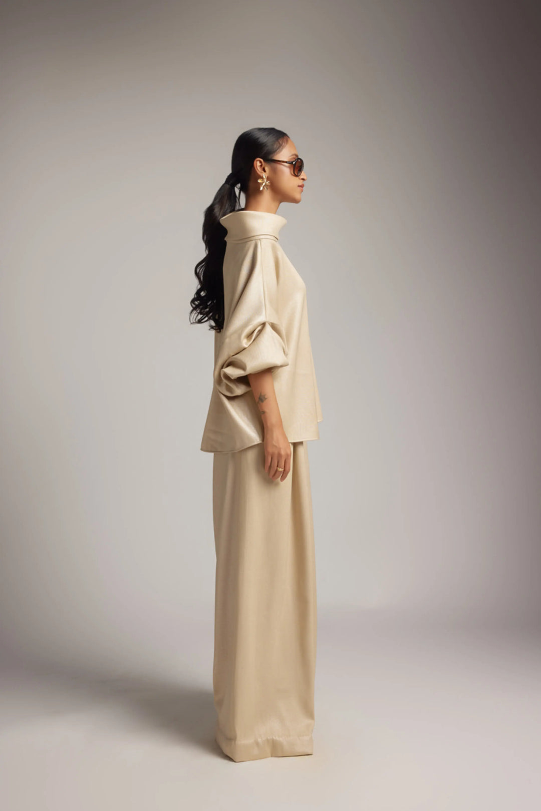Gold Cowl Top & Jogger Pant