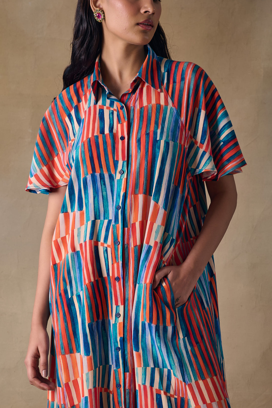 Asilah Stripe Raglan Dress