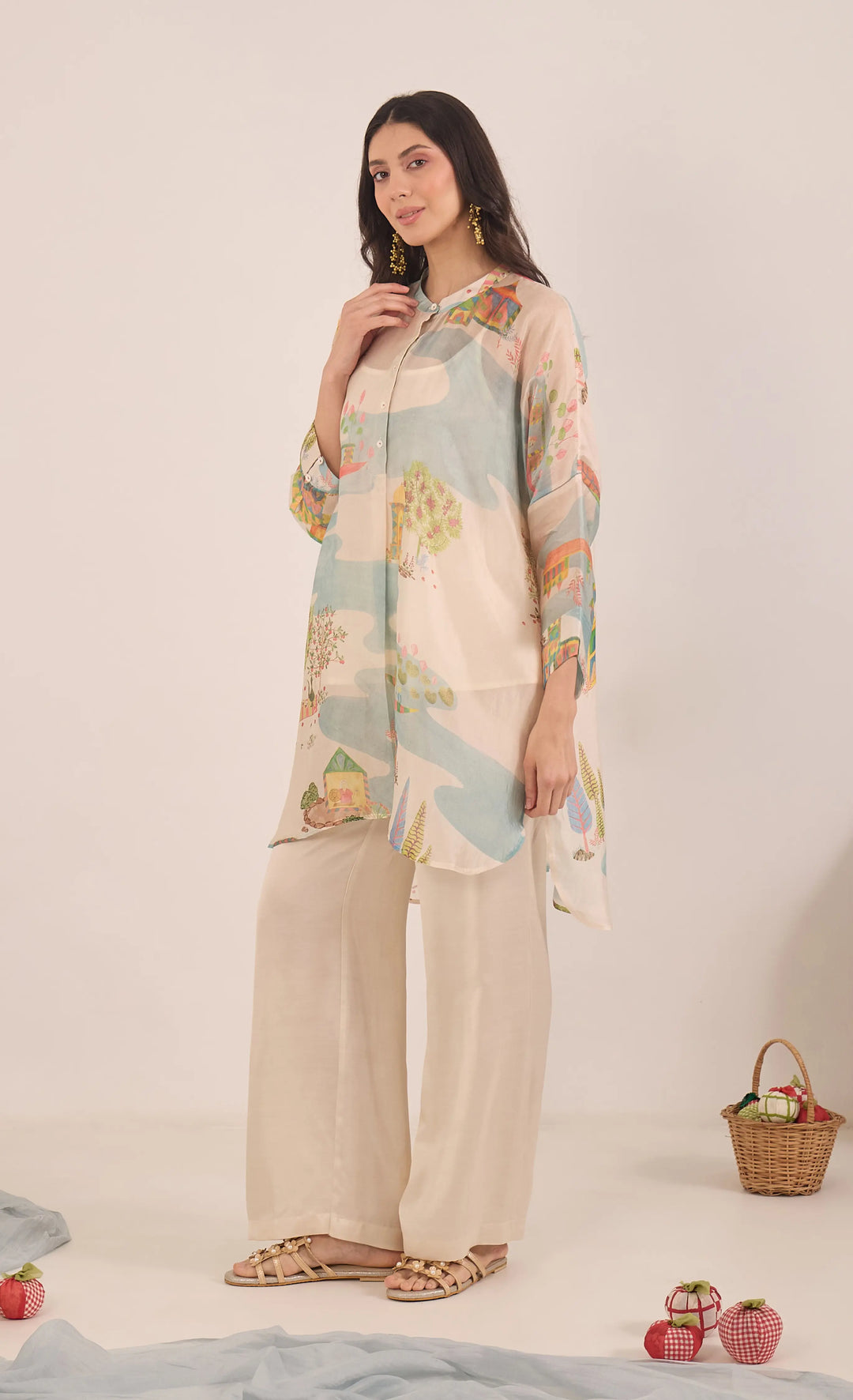 Safar: Silk Organza Kimono Coord Set