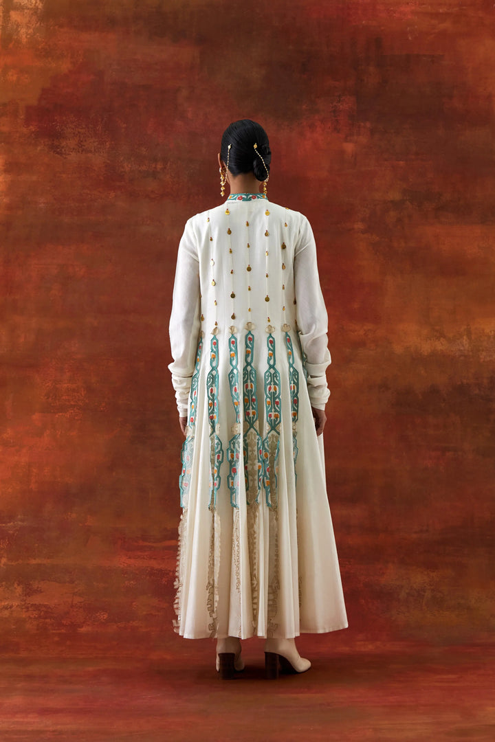 Embroidered Kalidar With Sleevless Inner