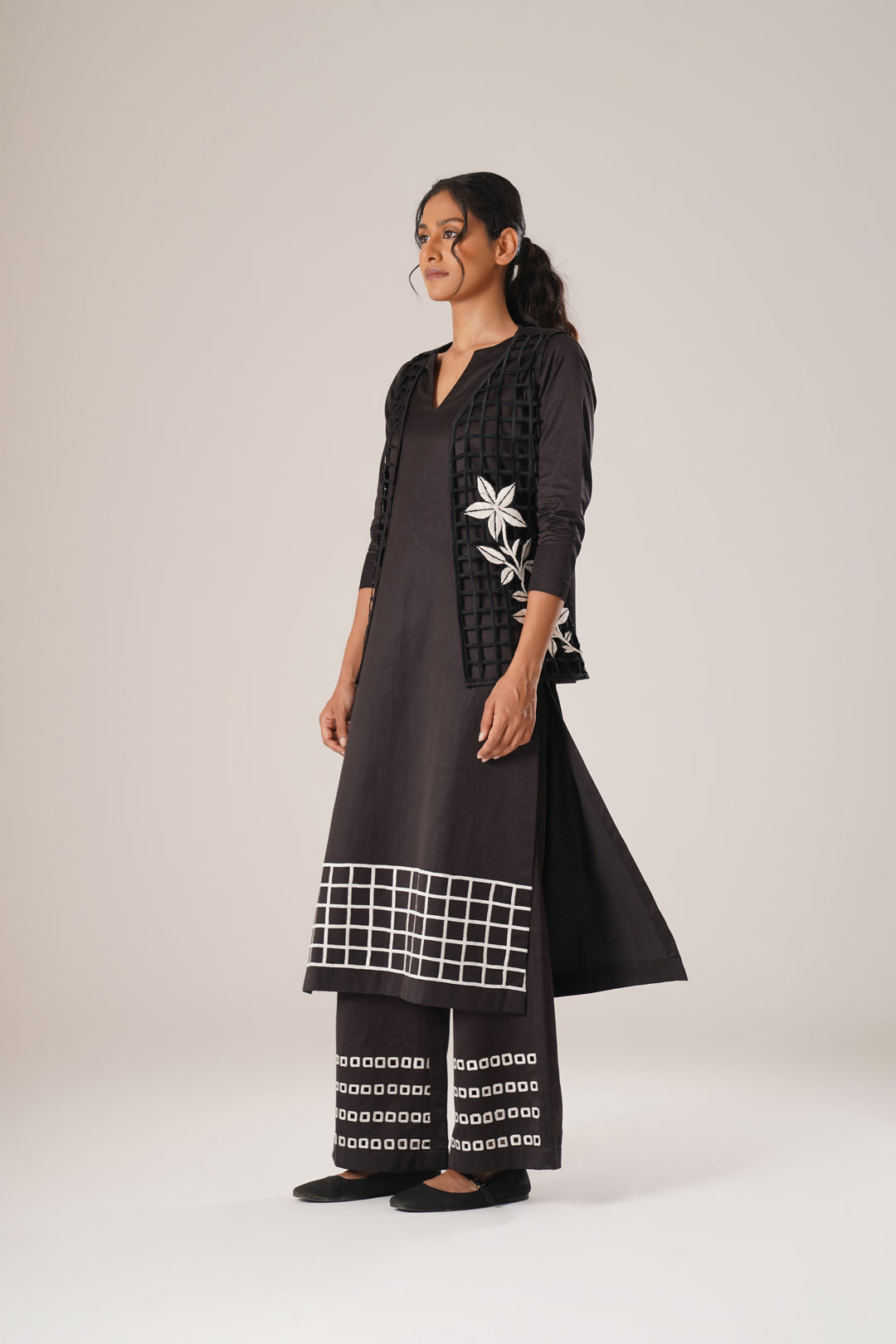 Grid Ground Kurta