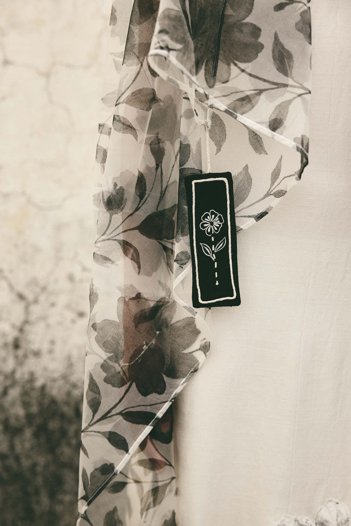 Floral organza cape