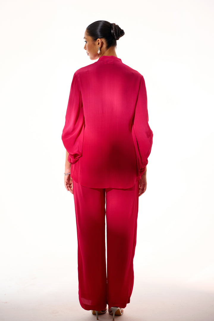 Oversized Sleeve Coord Set- Ruby