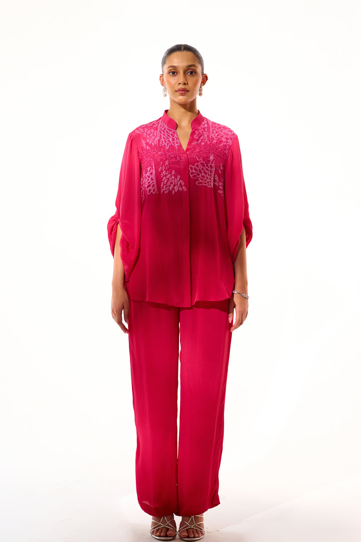 Oversized Sleeve Coord Set- Ruby