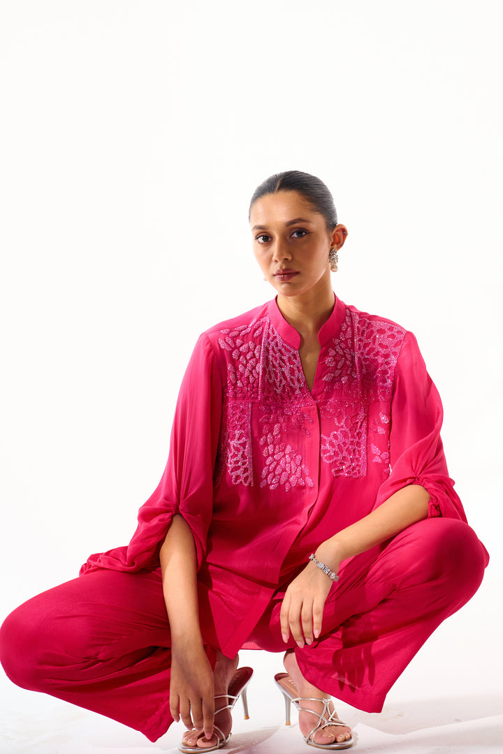 Oversized Sleeve Coord Set- Ruby