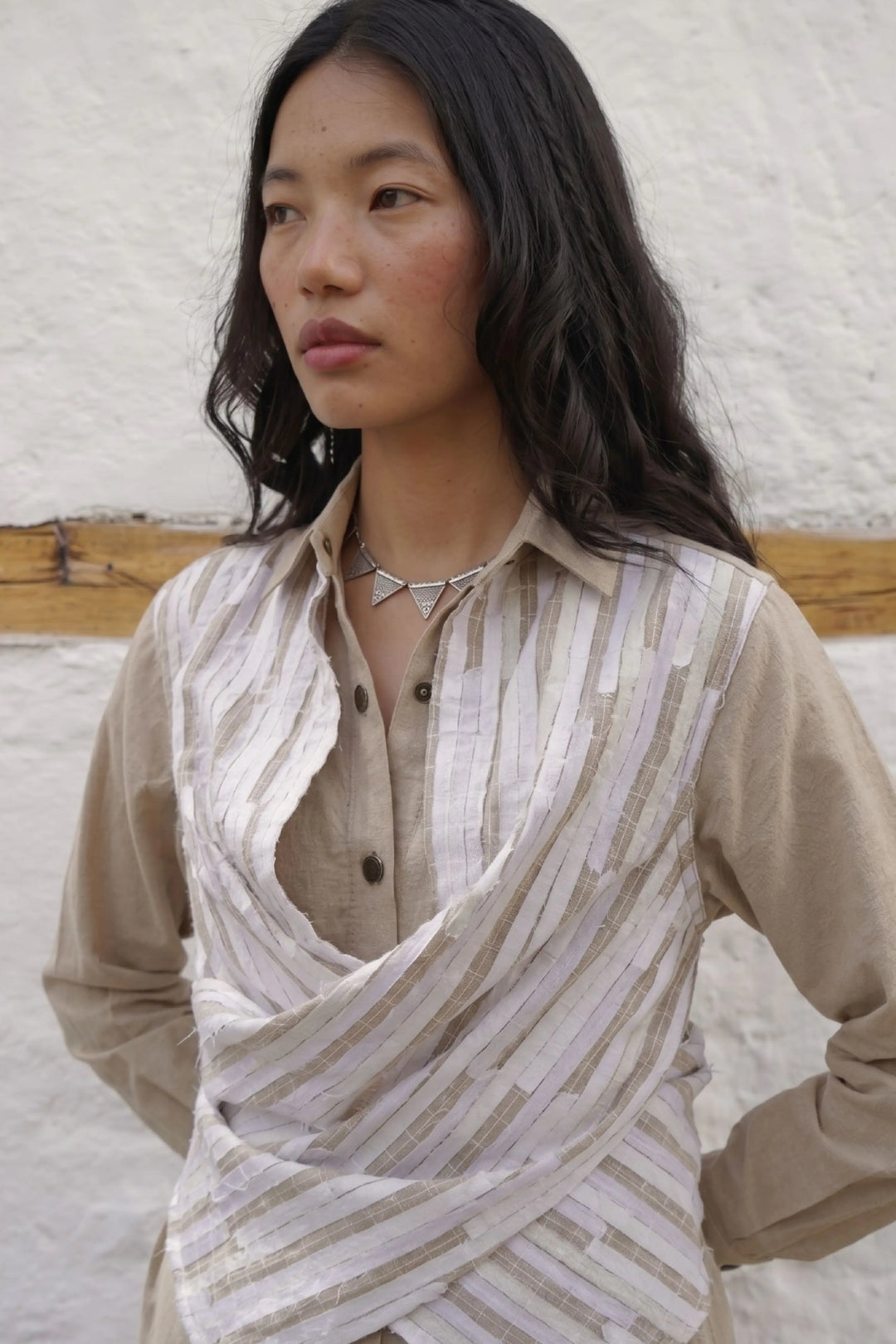 Seattle Textured Long Dress – Sand