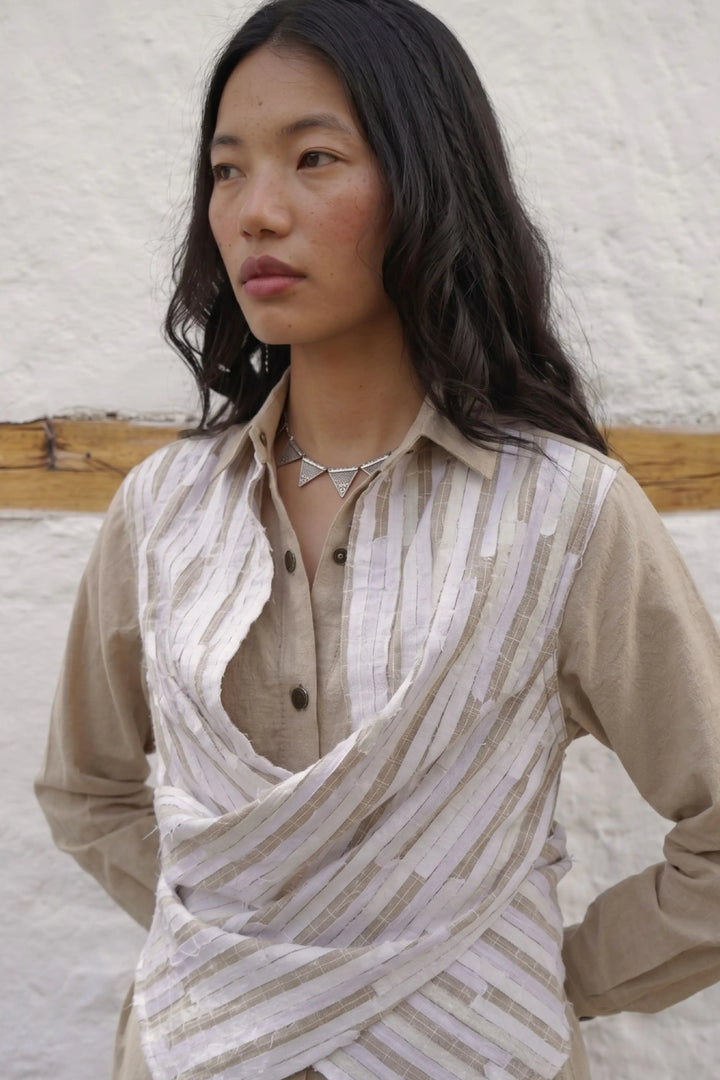 Seattle Textured Long Dress – Sand