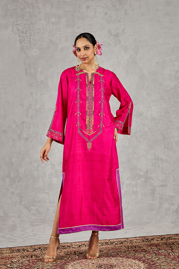 Hot Pink Embroidered Kaftan
