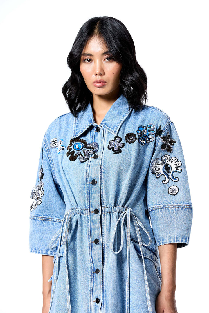 'Star Root' Denim Dress
