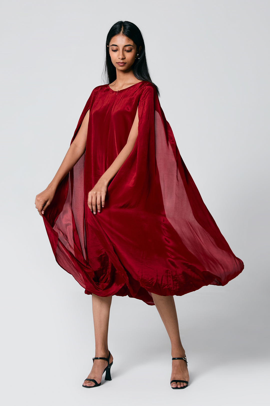 DOUBLE COWL DRESS