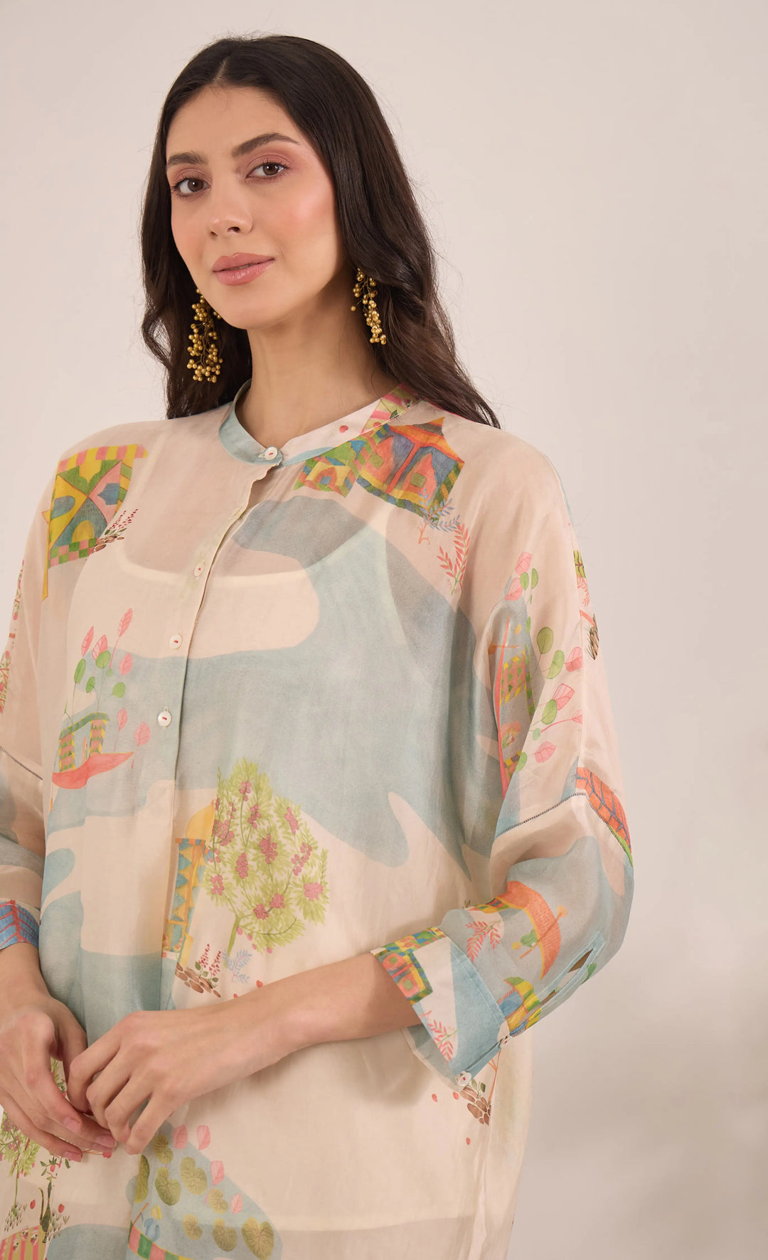 Safar: Silk Organza Kimono Coord Set