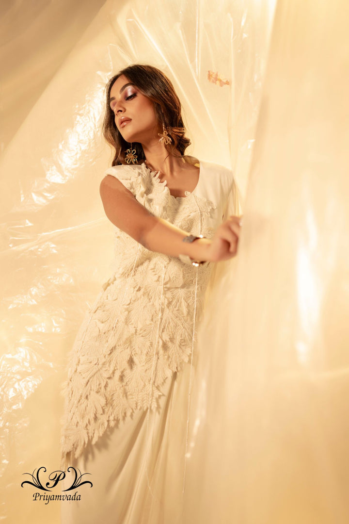 Top with drape skirt