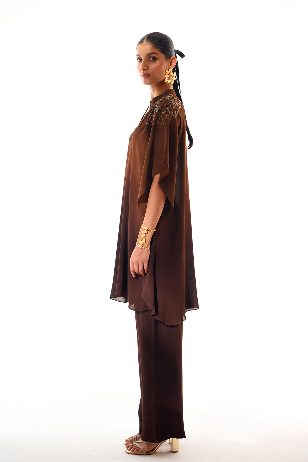 Kaftan Coord Set- Brown