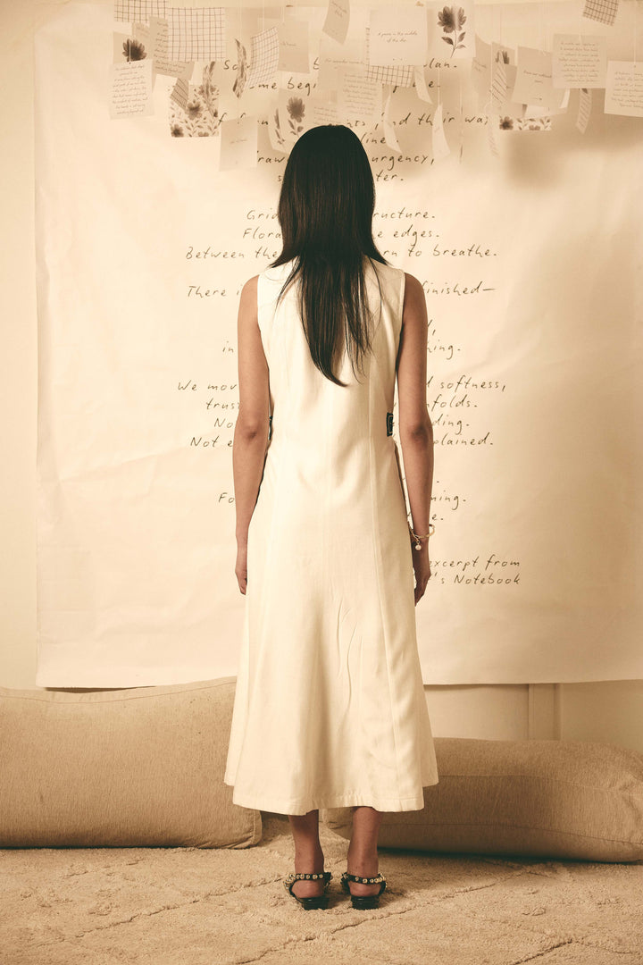 Trench dress - white