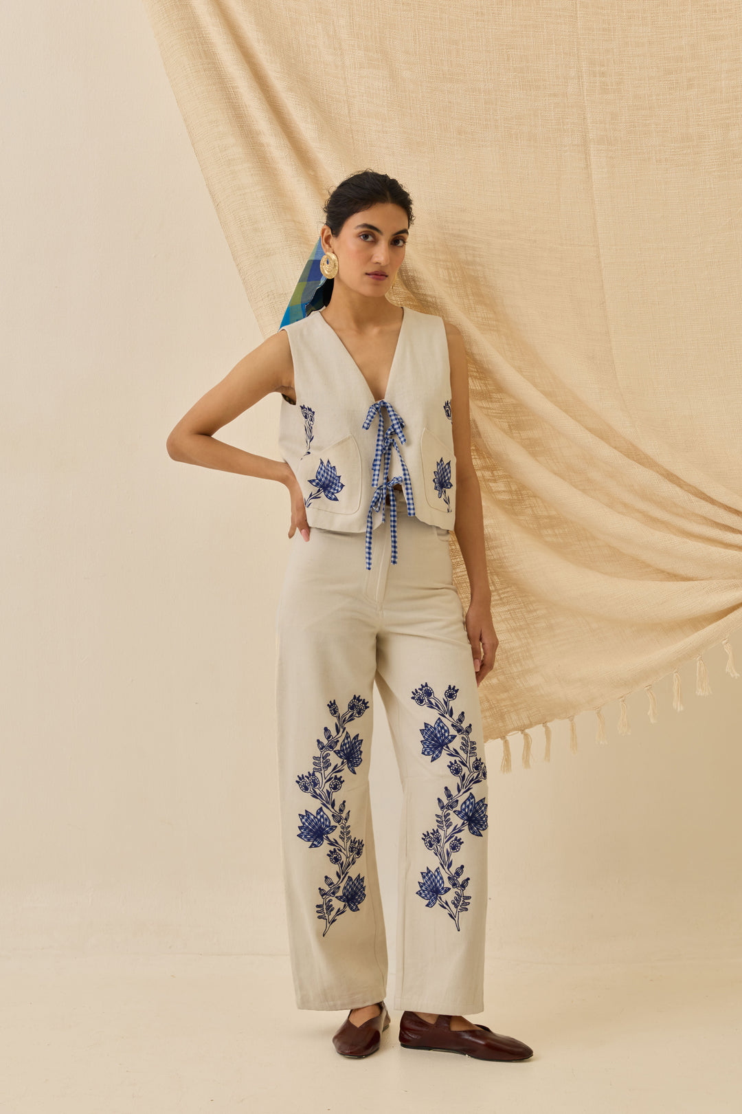 Saras Handloom Denim Trousers