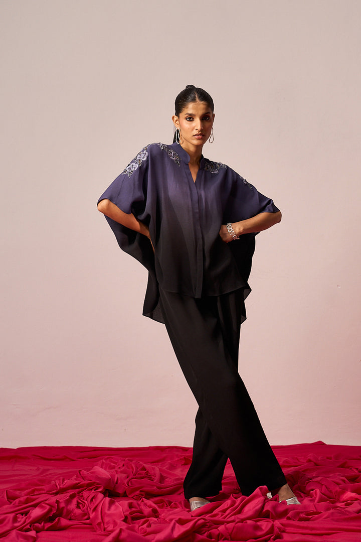 Kaftan Style Coord Set- Ash