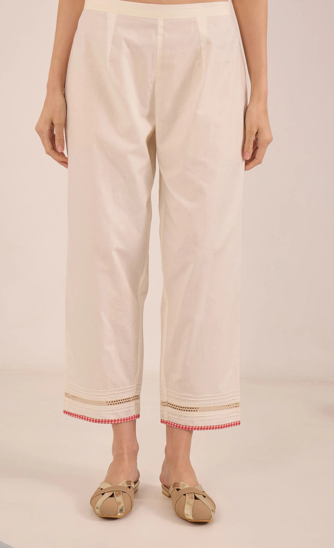 Khubani: Cotton Silk Embroidered Kurta Set - Ivory