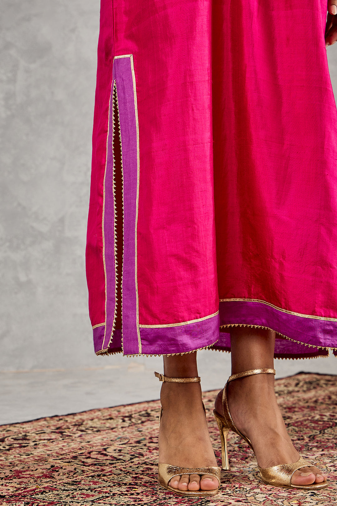 Hot Pink Embroidered Kaftan