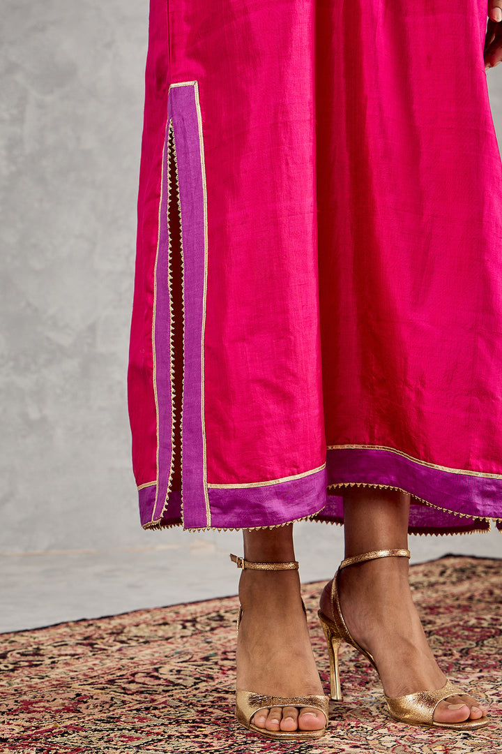 Hot Pink Embroidered Kaftan