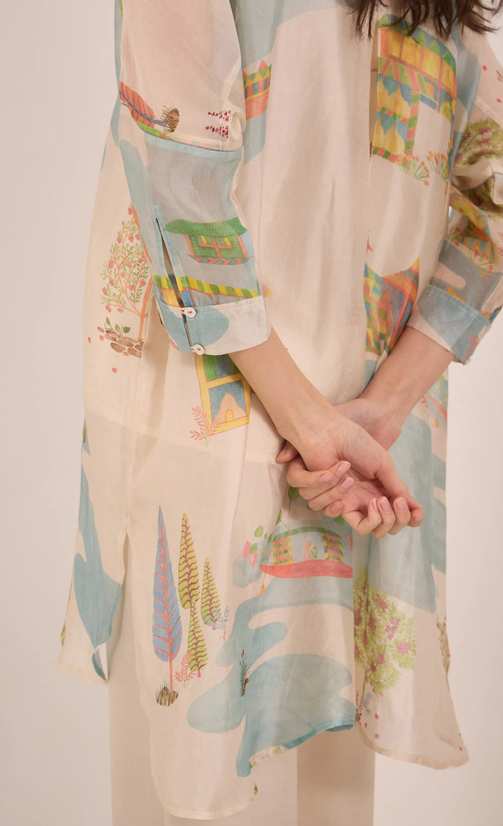 Safar: Silk Organza Kimono Coord Set