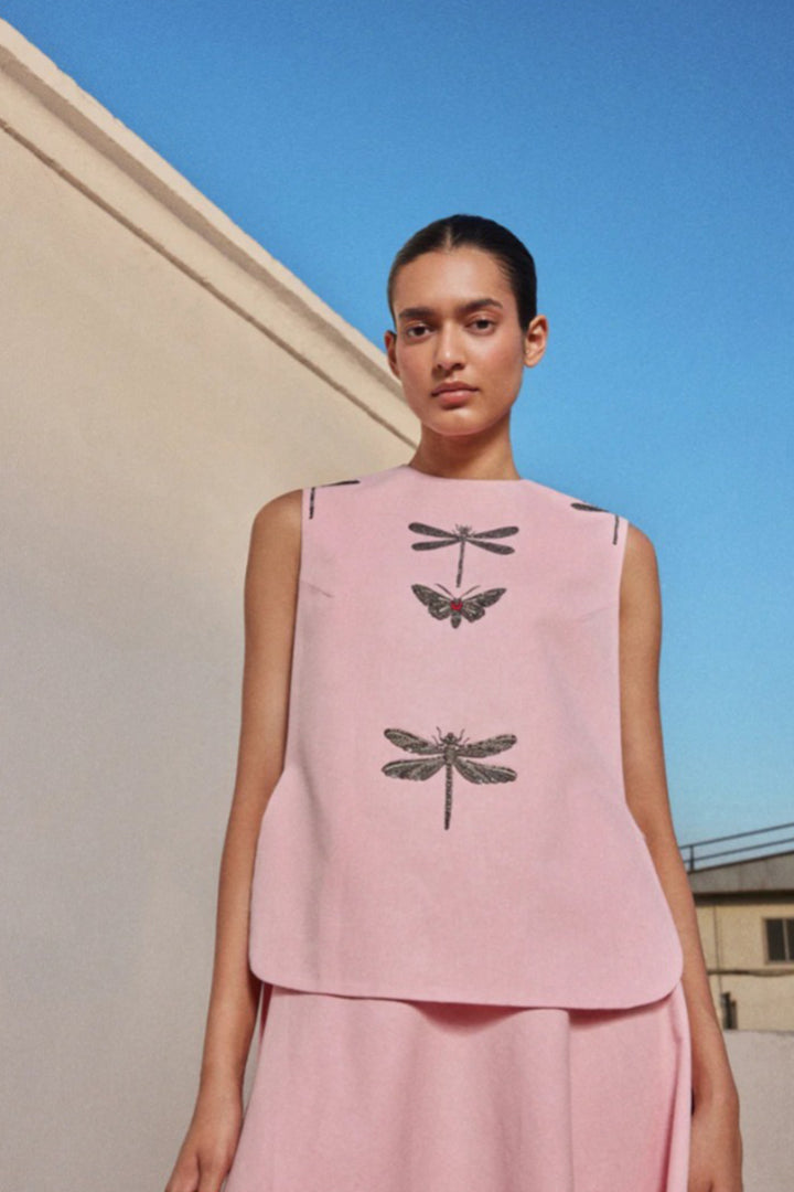 DRAGONFLY IN LINE OVERLAY WITH CIRCULAR SKIRT